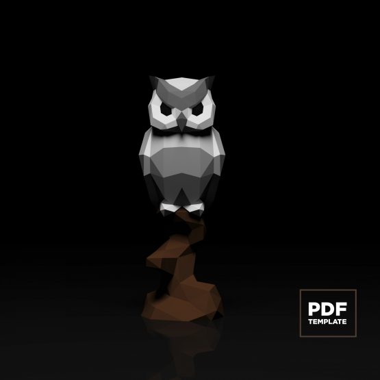 Owl on the branch papercraft