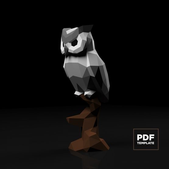 Owl on the branch papercraft