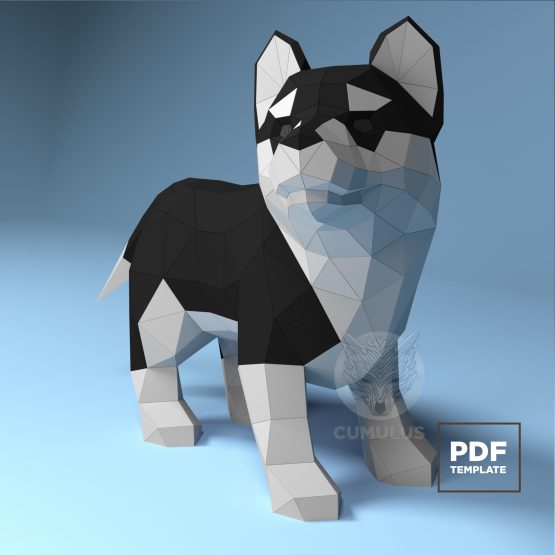husky puppy papercraft